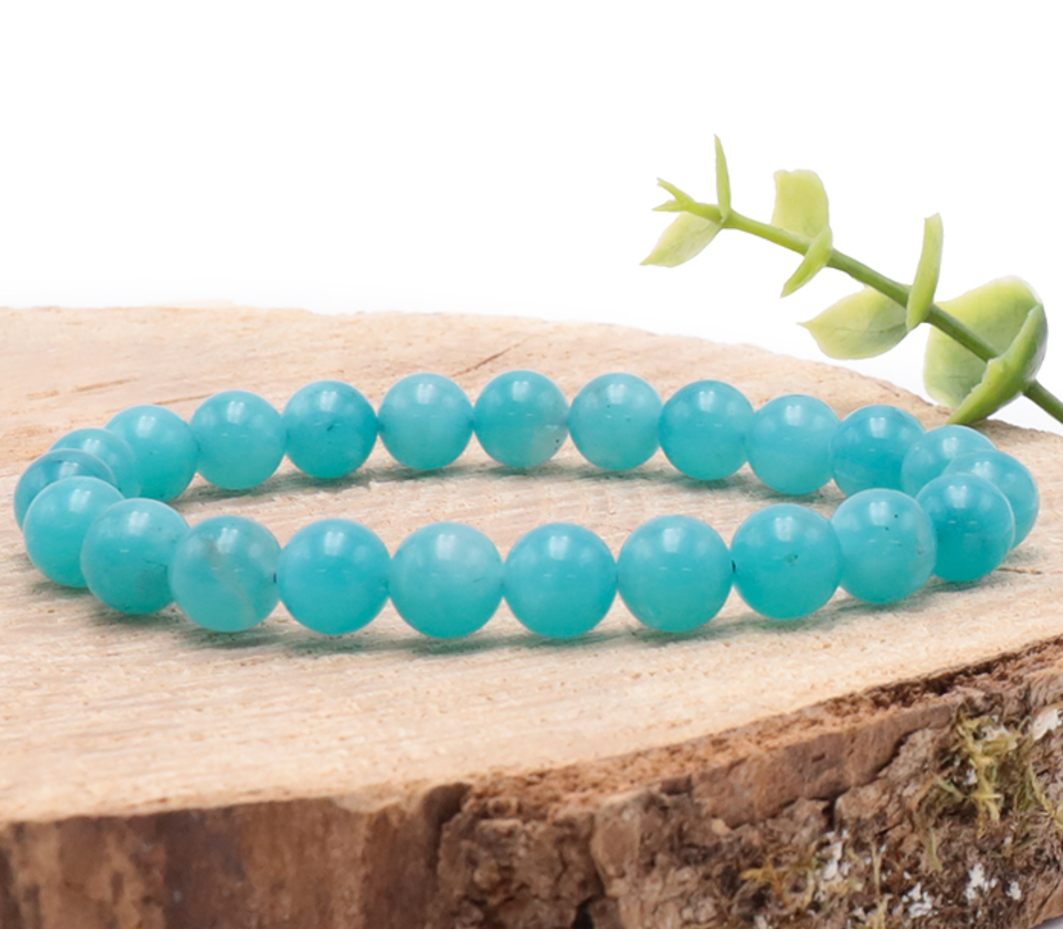 Bracelet boule 08mm Amazonite etats-Unis AAA