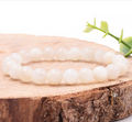 Bracelet boule 08mm pierre de lune beige AA