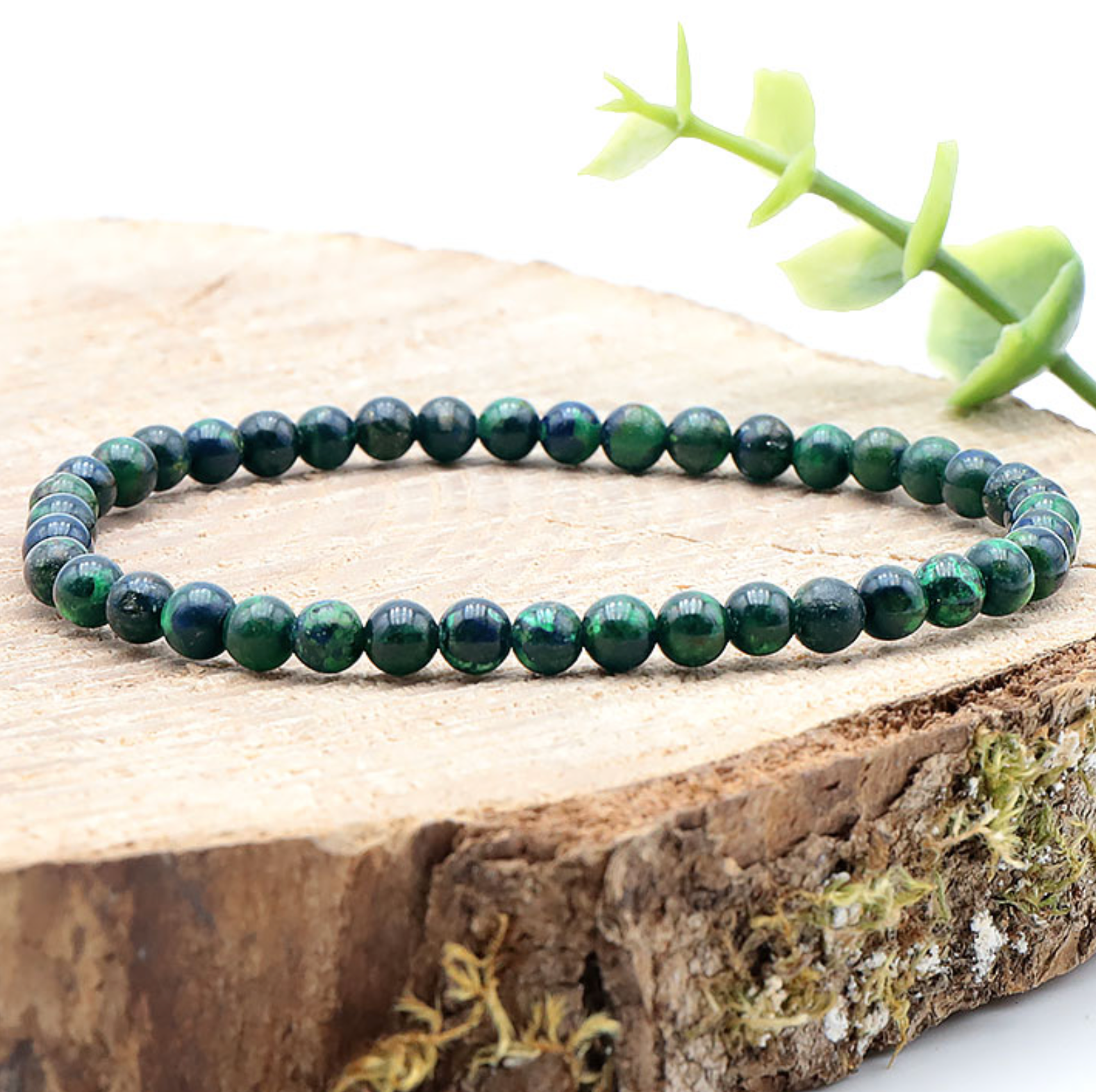 Bracelet boule 04mm Azurite Malachite Pérou AA (04-05mm)