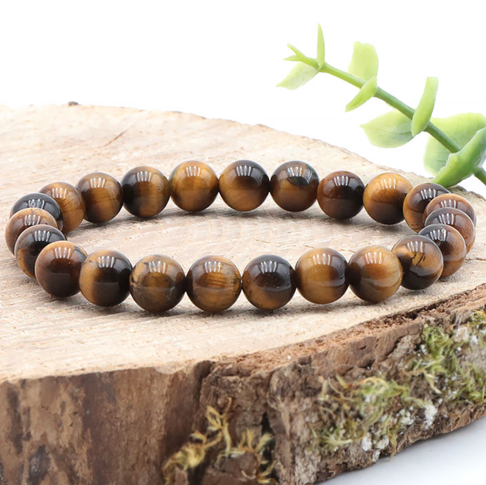 BRACELET BOULE 08MM OEIL DE TIGRE A