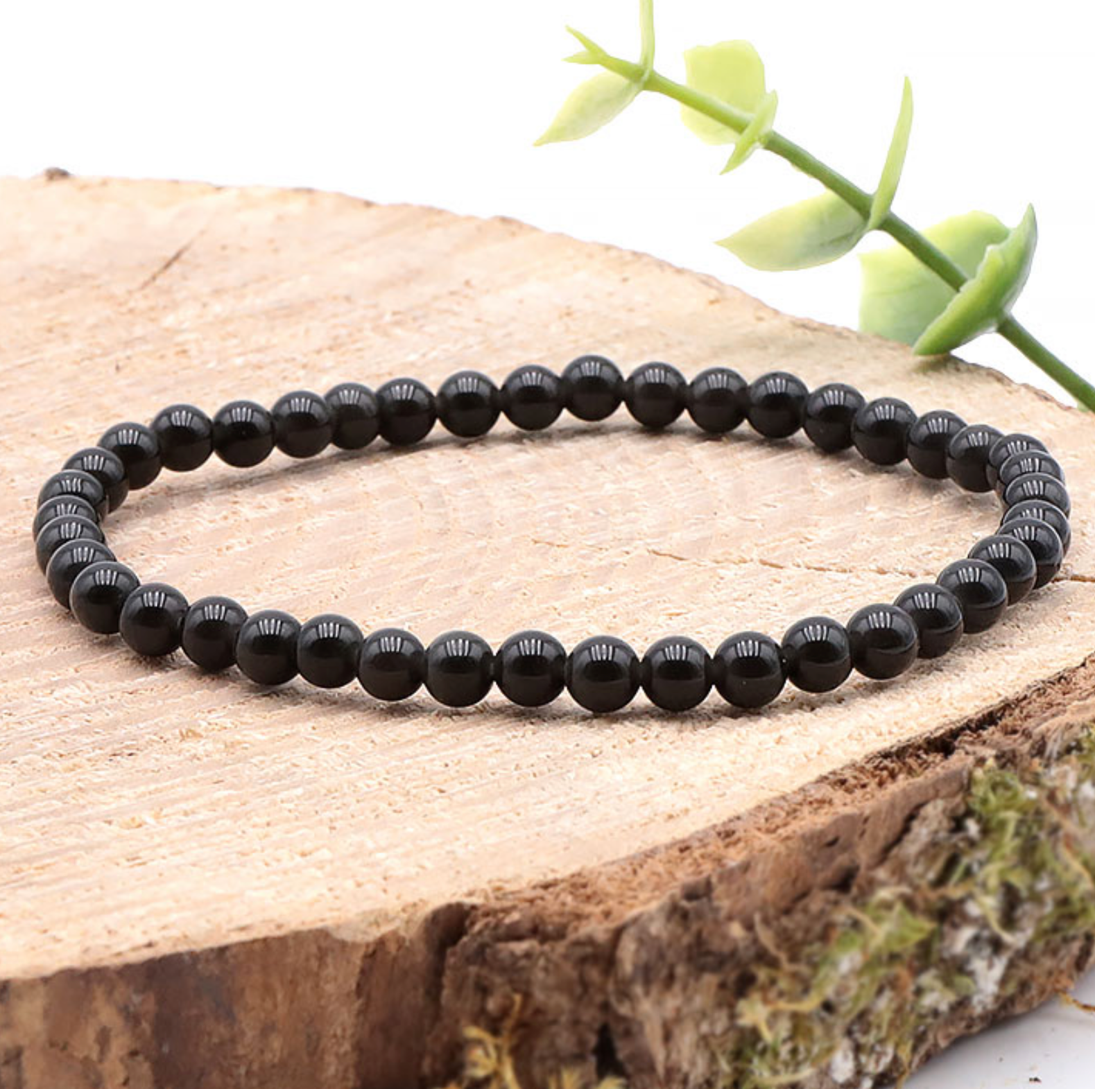 BRACELET BOULE 04MM OBSIDIENNE OEIL CÉLESTE A