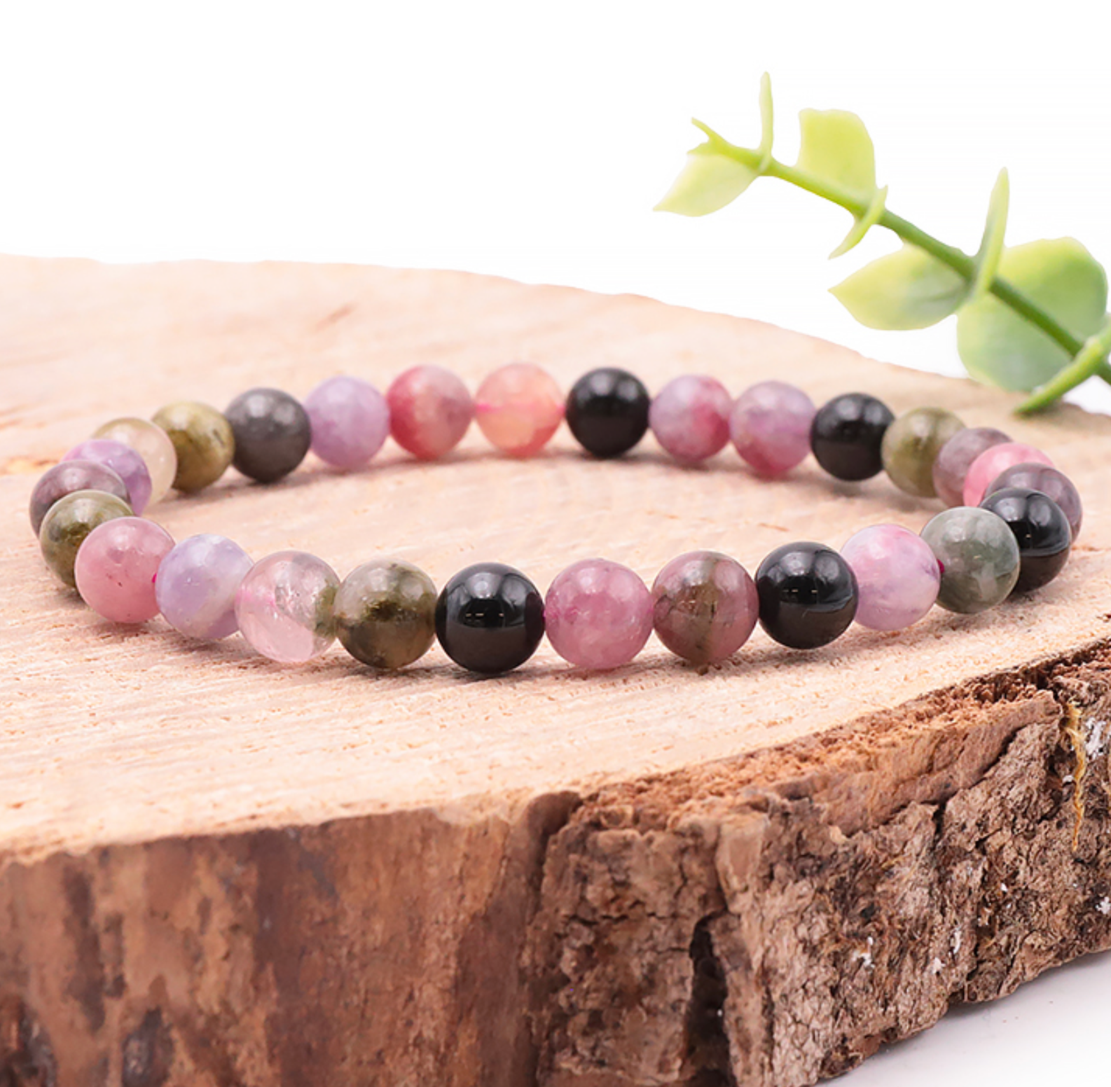 BRACELET BOULE 06MM TOURMALINE MULTICOLORE AA