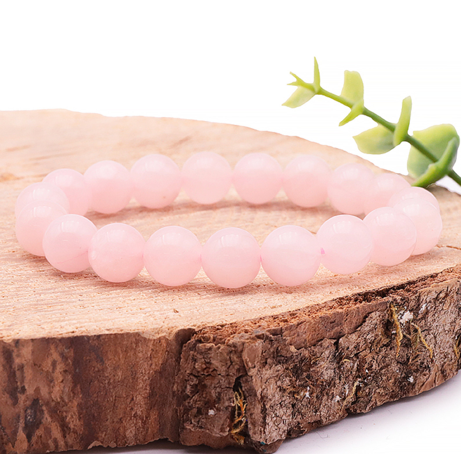 BRACELET BOULE 10MM QUARTZ ROSE MADAGASCAR A