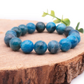 BRACELET BOULE 12MM APATITE BLEUE A+