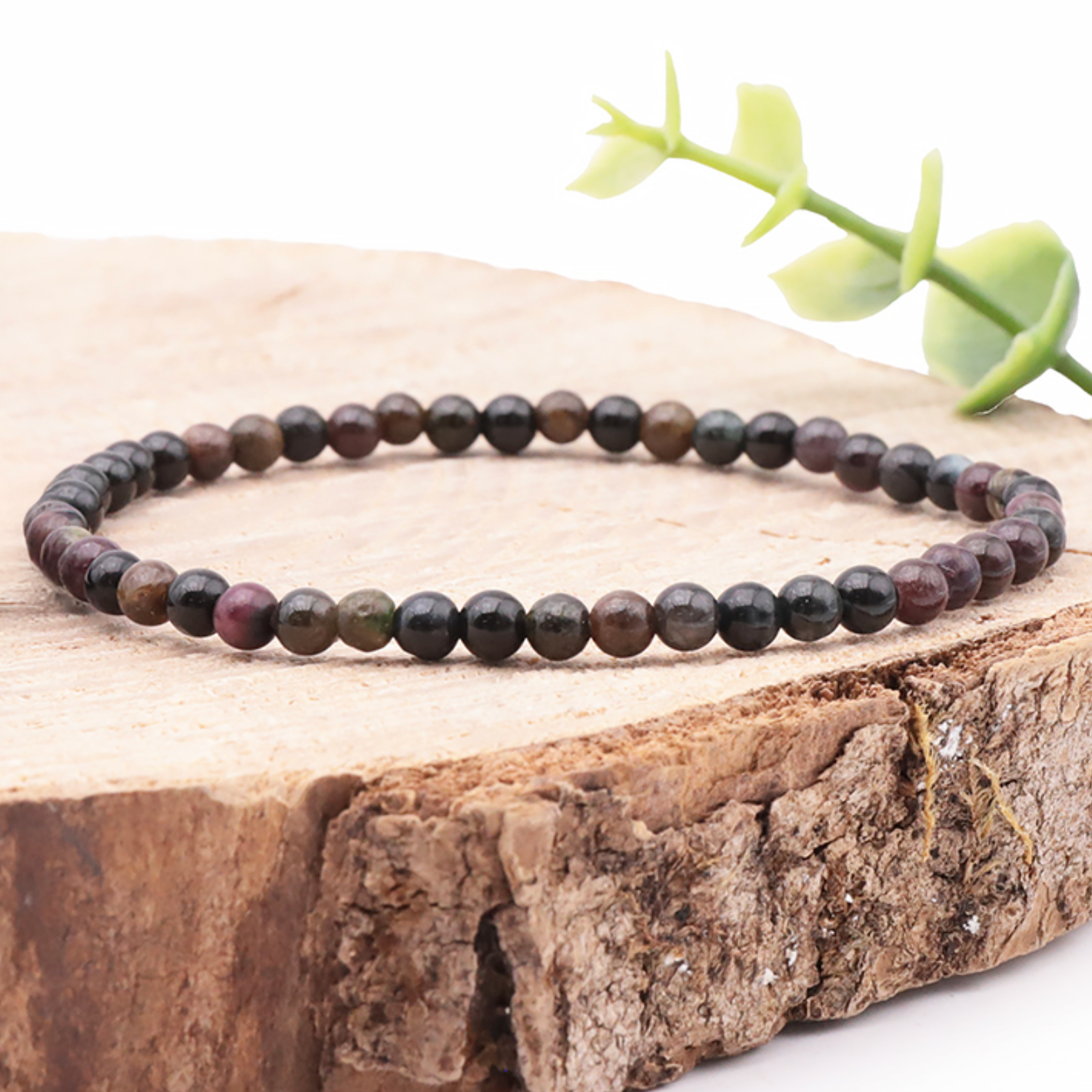 BRACELET BOULE 04MM TOURMALINE MULTICOLORE A