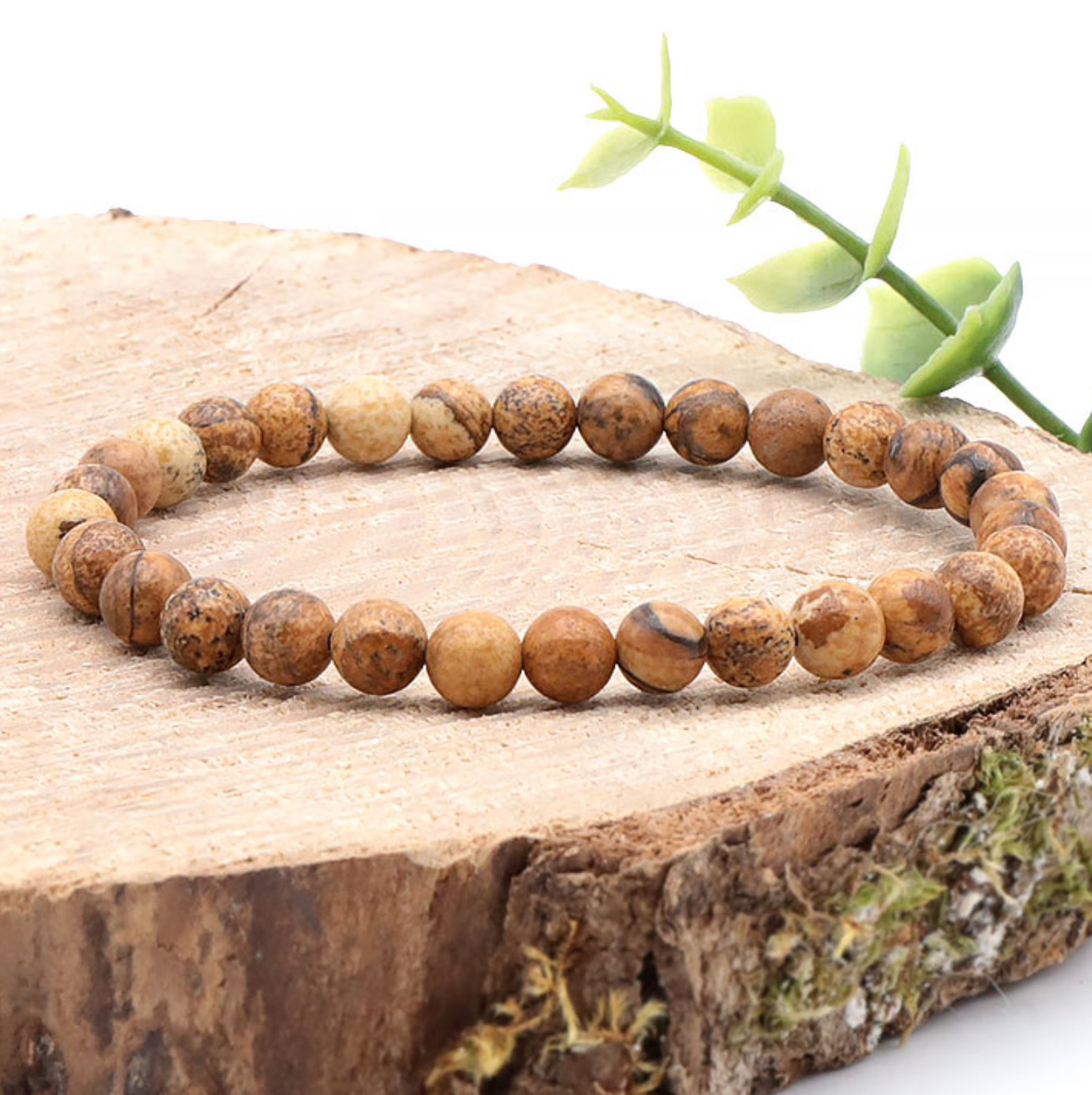BRACELET BOULE 06MM JASPE PAYSAGE A