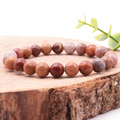 BRACELET BOULE 08MM BOIS FOSSILE A