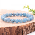 Bracelet boule 08mm Aigue marine avec inclusion Brésil (Bahia) A (08,5-09,5mm)