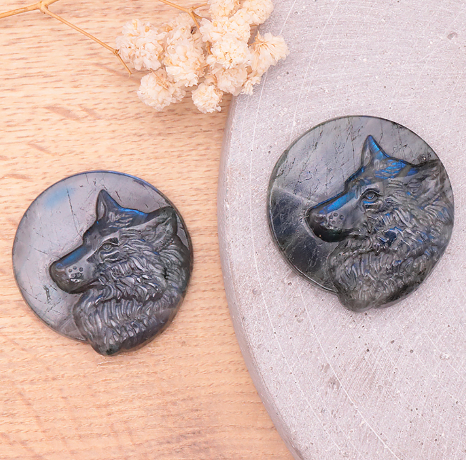 Tete de loup 40mm labradorite AA+ (1 piece)