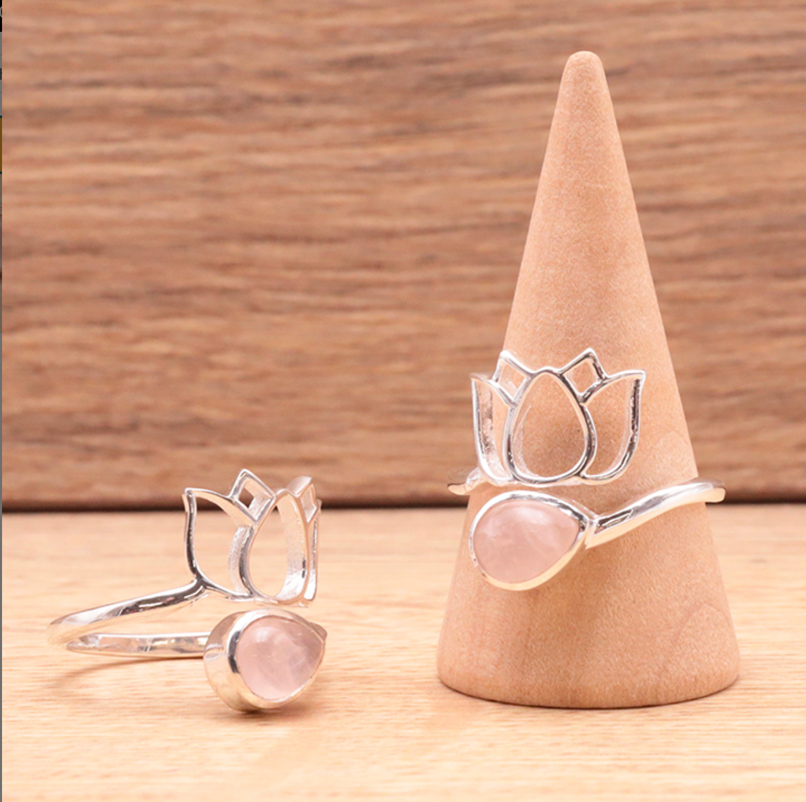 Bague argent 925 modèle 02 Quartz Rose Madagascar AA (1 pièce)