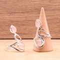 Bague argent 925 modèle 05 Quartz rose Madagascar AA