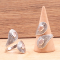 Bague argent 925 modèle 03 Quartz Rose Madagascar AA