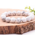 Bracelet boule 12mm Howlite blanche A