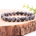 Bracelet boule 08mm Obsidienne flocon de neige A