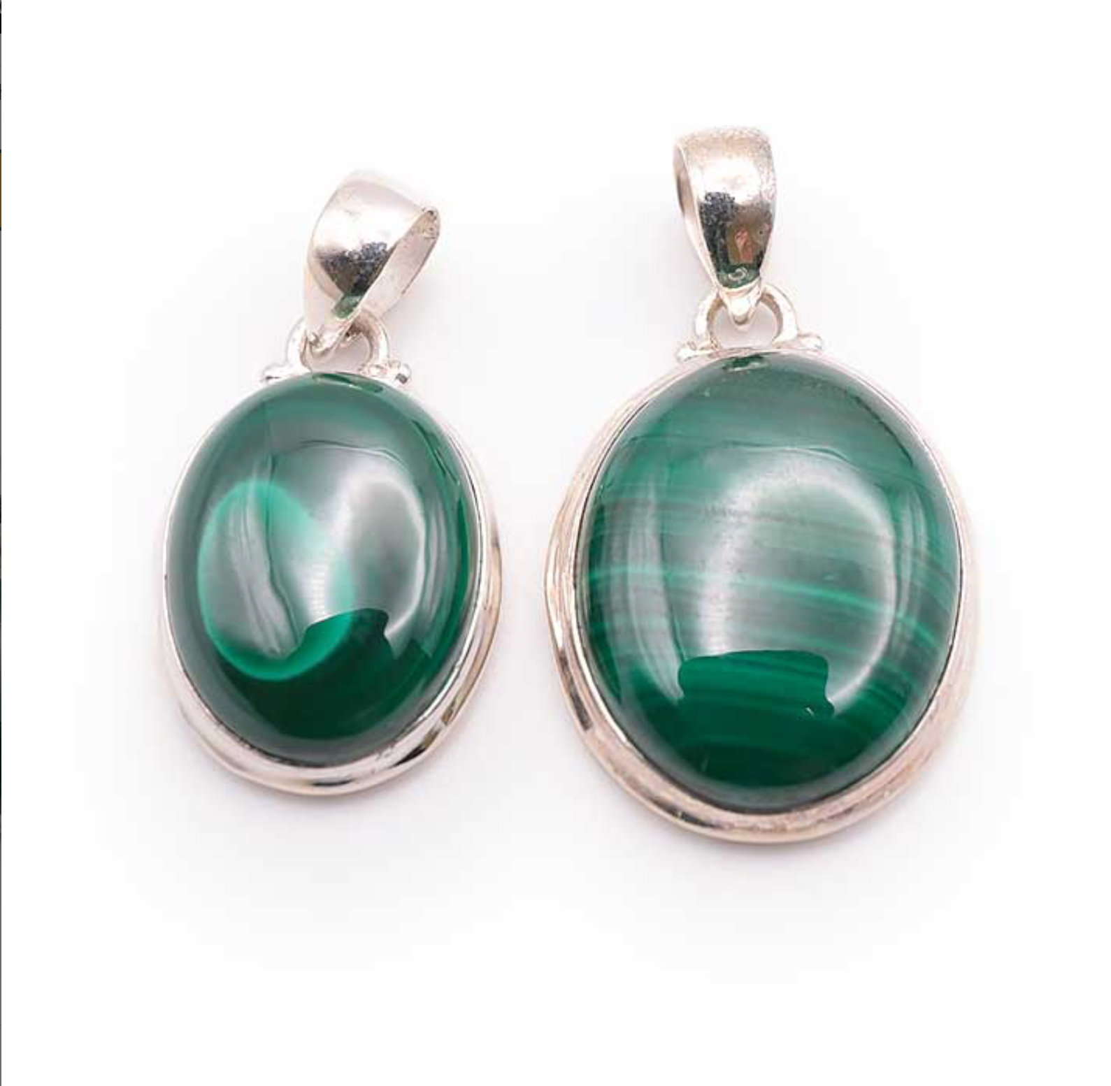 Pendentif argent 925 Malachite AA 8,4 g (1 pièce)