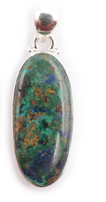 Pendentif argent 925 azurite malachite AA 11,43g (1 pièce)
