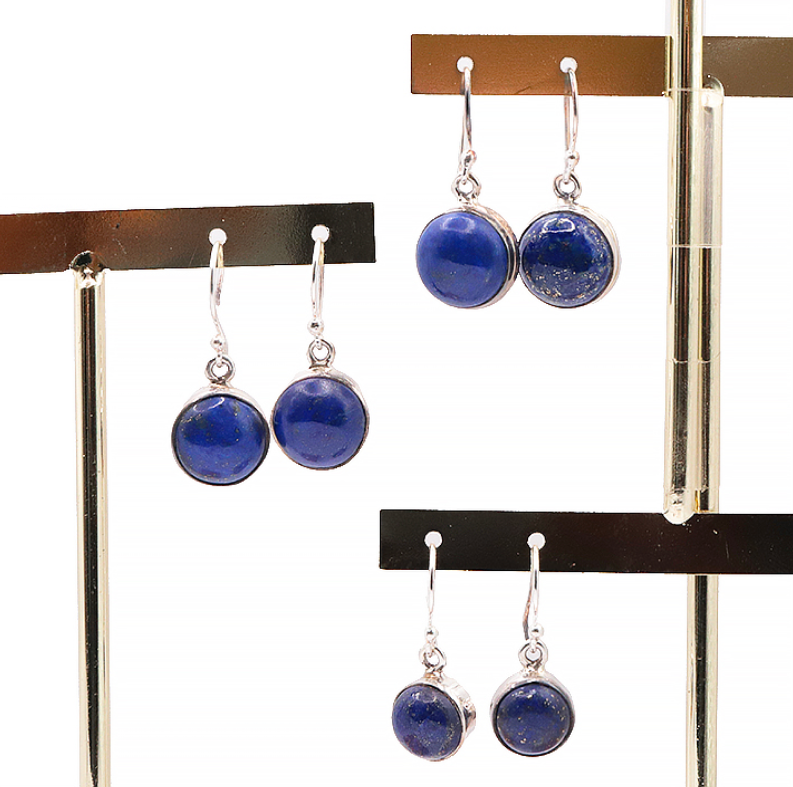 Boucles d'oreilles argent 925 lapis lazuli AA modèle 1 (1 paire) 4,90 g
