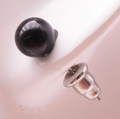 Boucle d'oreille modèle 04 boule 10mm Obsidienne Noire A