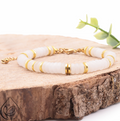 Bracelet Ona doré Jade Blanc A Essentiana