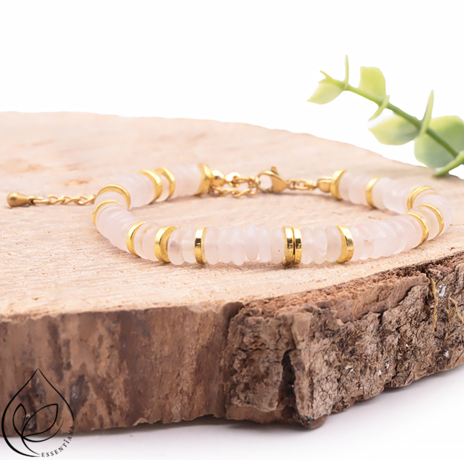 Bracelet Ona doré Quartz Rose A Essentiana