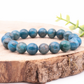 Bracelet boule 10mm apatite bleue A+
