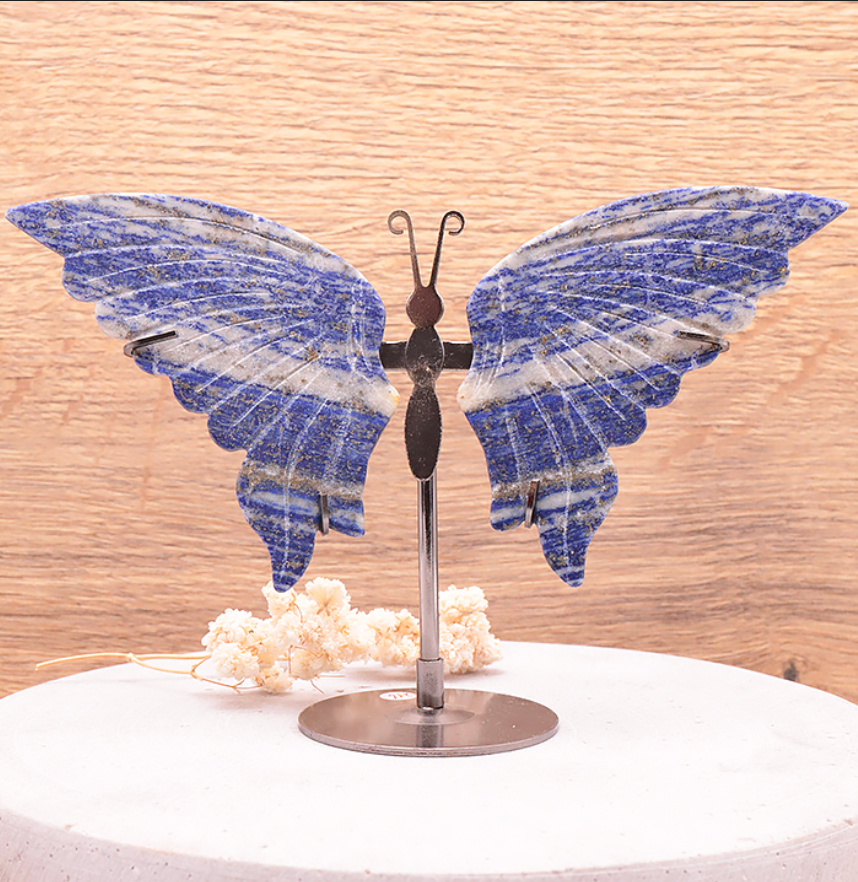 Papillon avec socle 120 a 150mm Lapis lazuli A