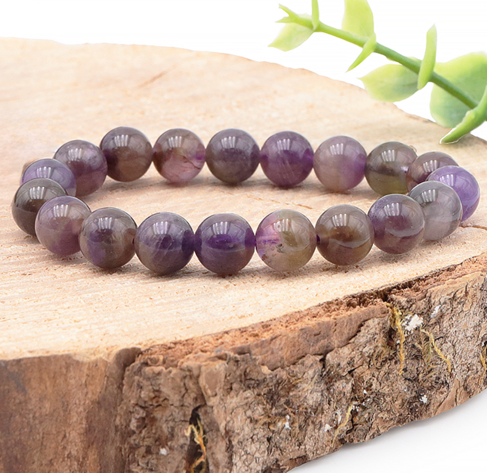 Bracelet boule 08mm amethyste Bresil A (taille 0)
