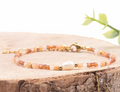BRACELET VAYA DORÉ PERLE D'EAU DOUCE PIERRE DE SOLEIL CORNALINE CRISTAL DE ROCHE A