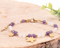 Bracelet Mira doré Améthyste, Cristal de roche A