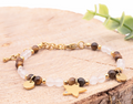 Bracelet Mira doré oeil de tigre, cristal de roche A