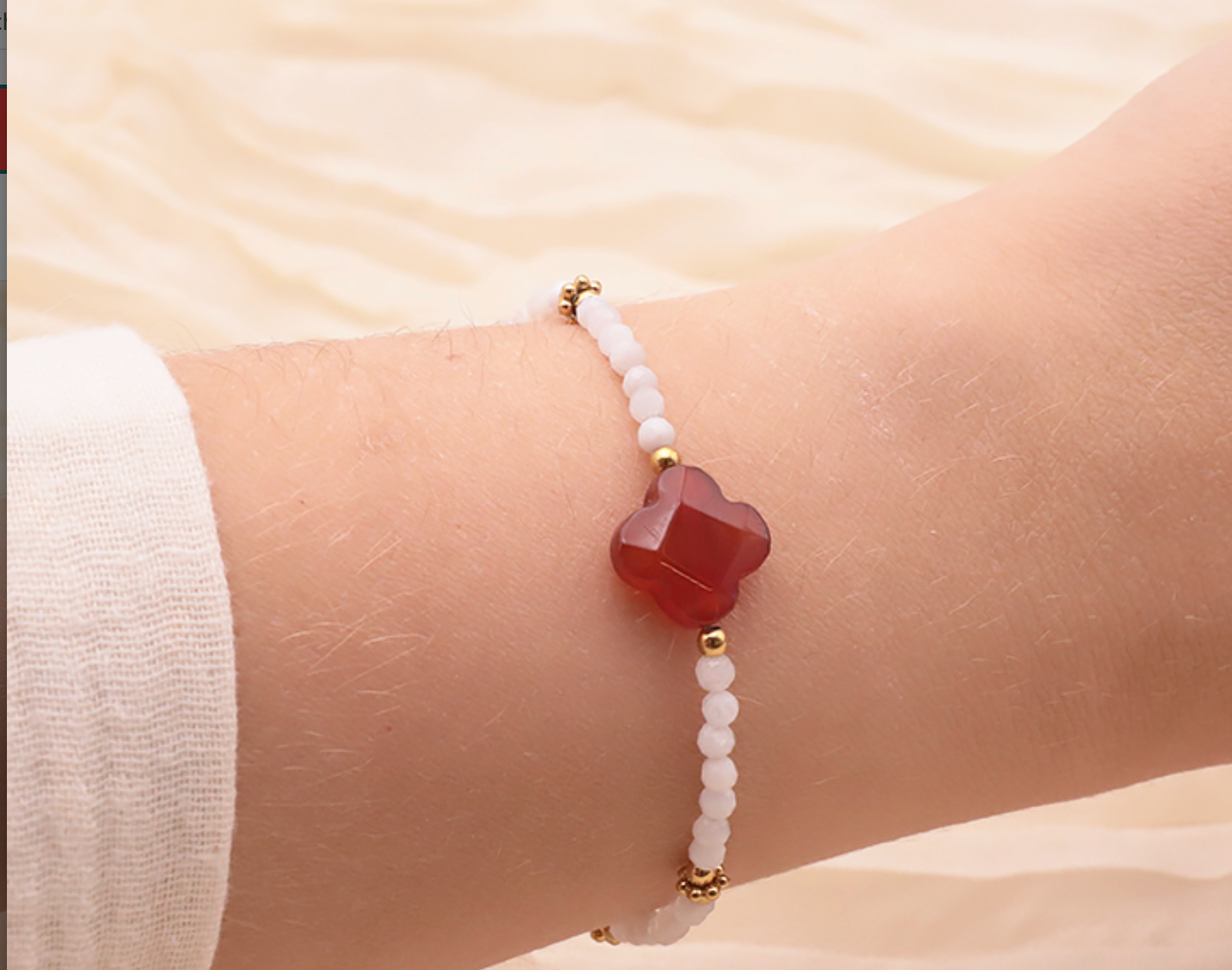 Bracelet Rosalia doré Cornaline Péristérite A