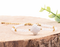 Bracelet Rosalia doré Howlite blanche, Cristal de roche A