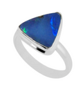 Bague Opale doublet Triangle Australie AAA argent 925 - Taille 57
