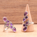 Bague argent 925 réglable modèle 01 Améthyste Brésil AA