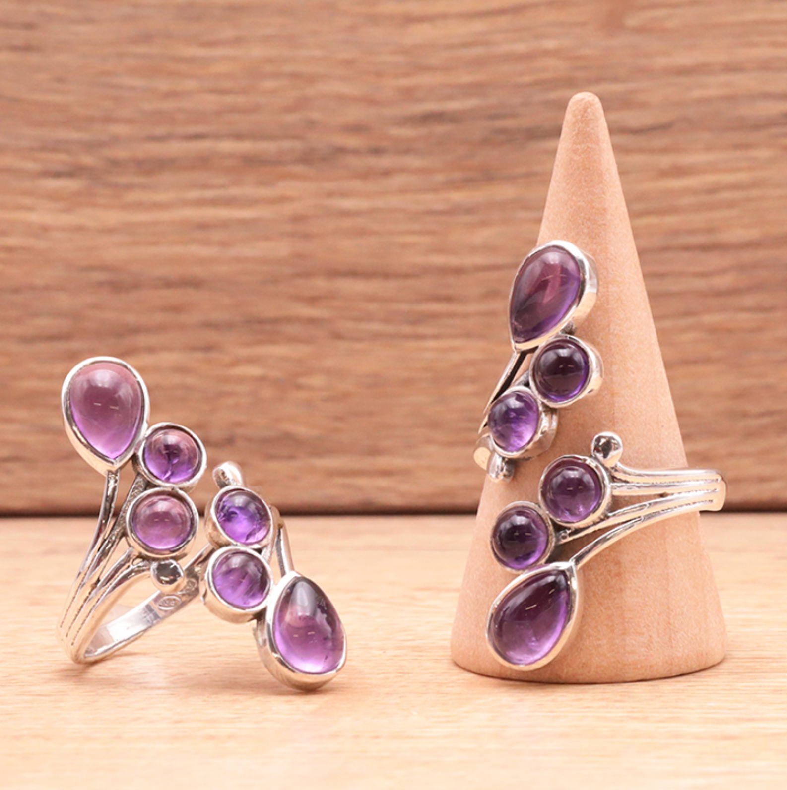 Bague argent 925 réglable modèle 01 Améthyste Brésil AA