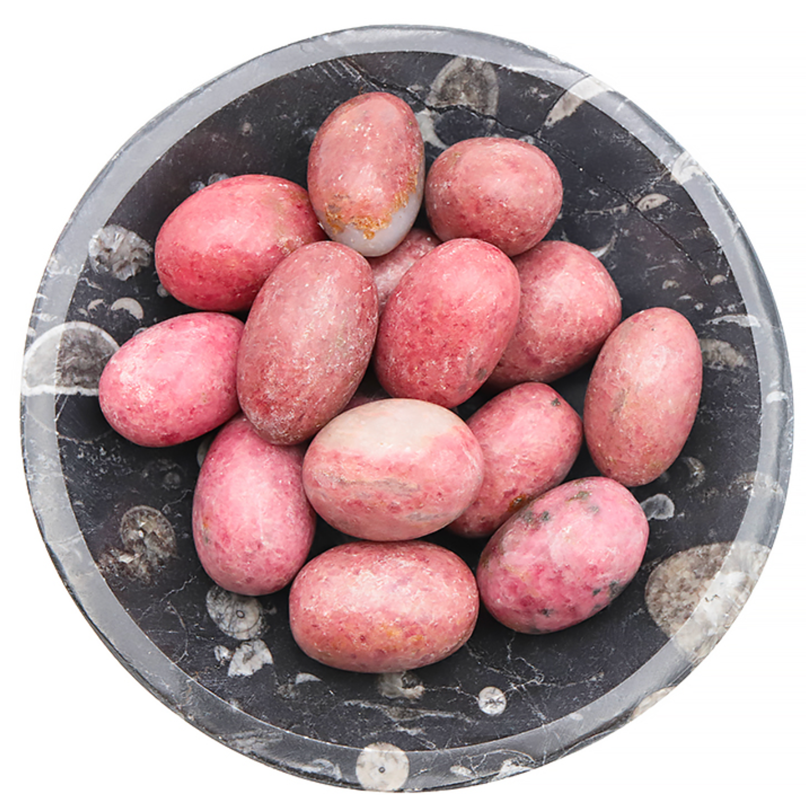 Pierre roulée Rhodonite Madagascar ronde A+ 30 a 40mm Pierre à l'unité
