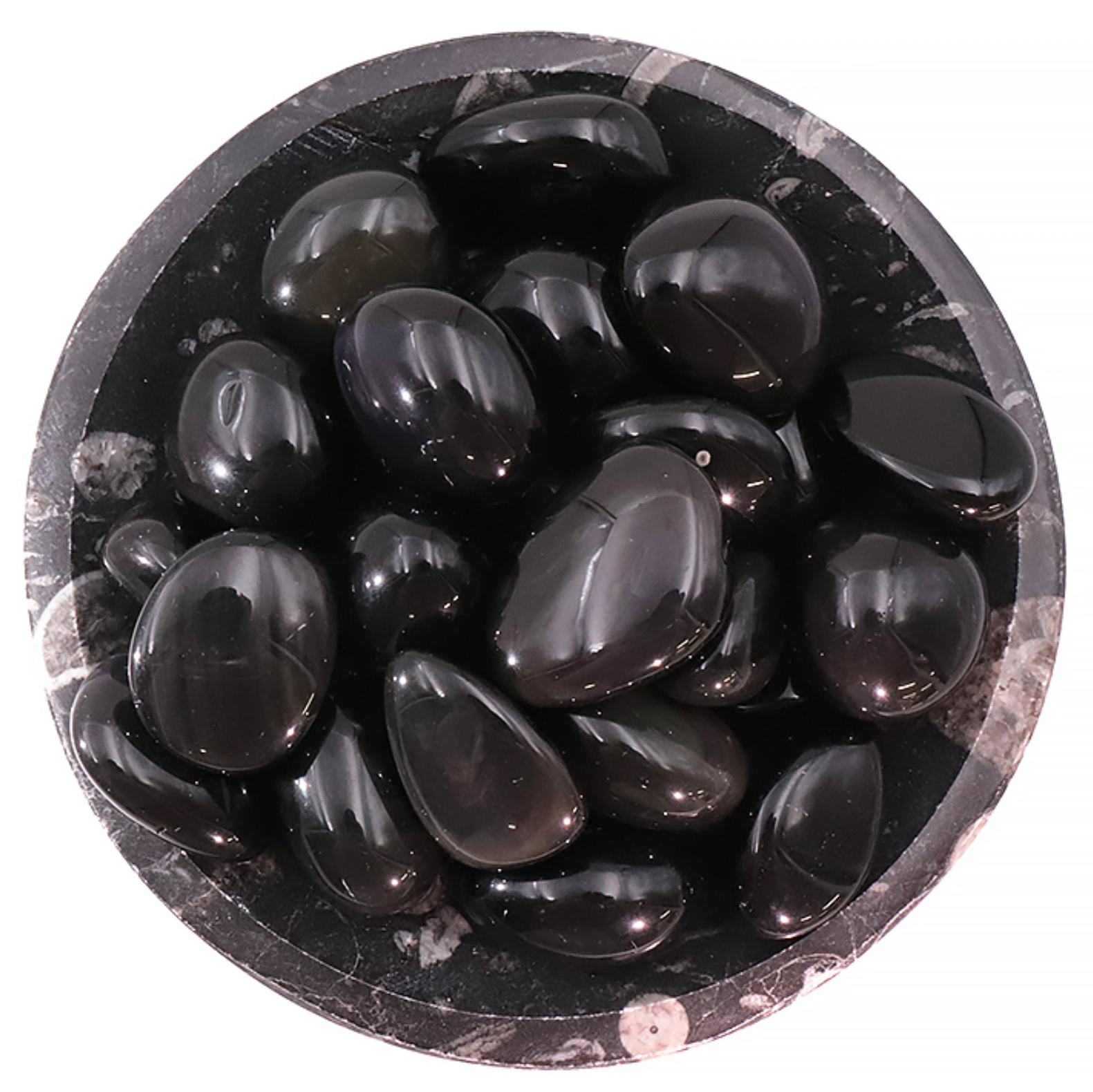 Pierre Roulée Obsidienne Oeil Céleste AA 30 a 40mm Pierre à l'unité