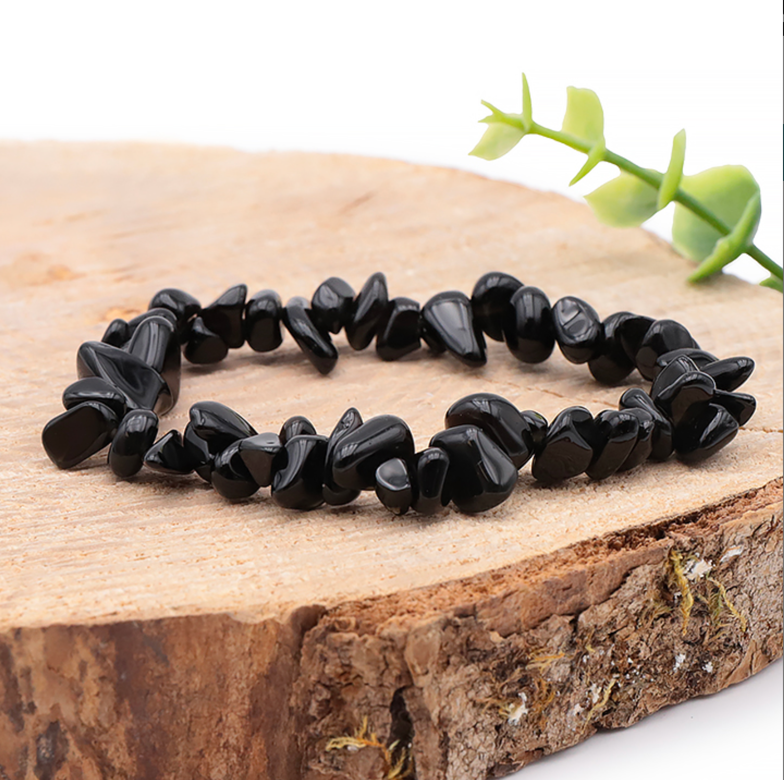 Bracelet baroque Obsidienne Noire A