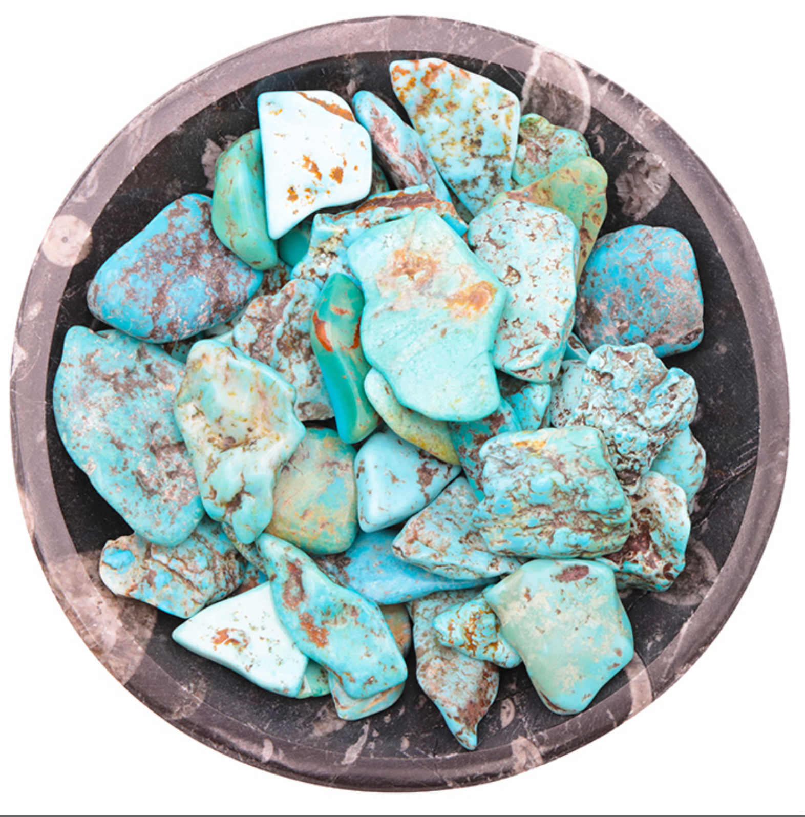 Pierre roulée Turquoise Naturelle Tibet A semi poli 20 a 40mm Pierre à l'unité