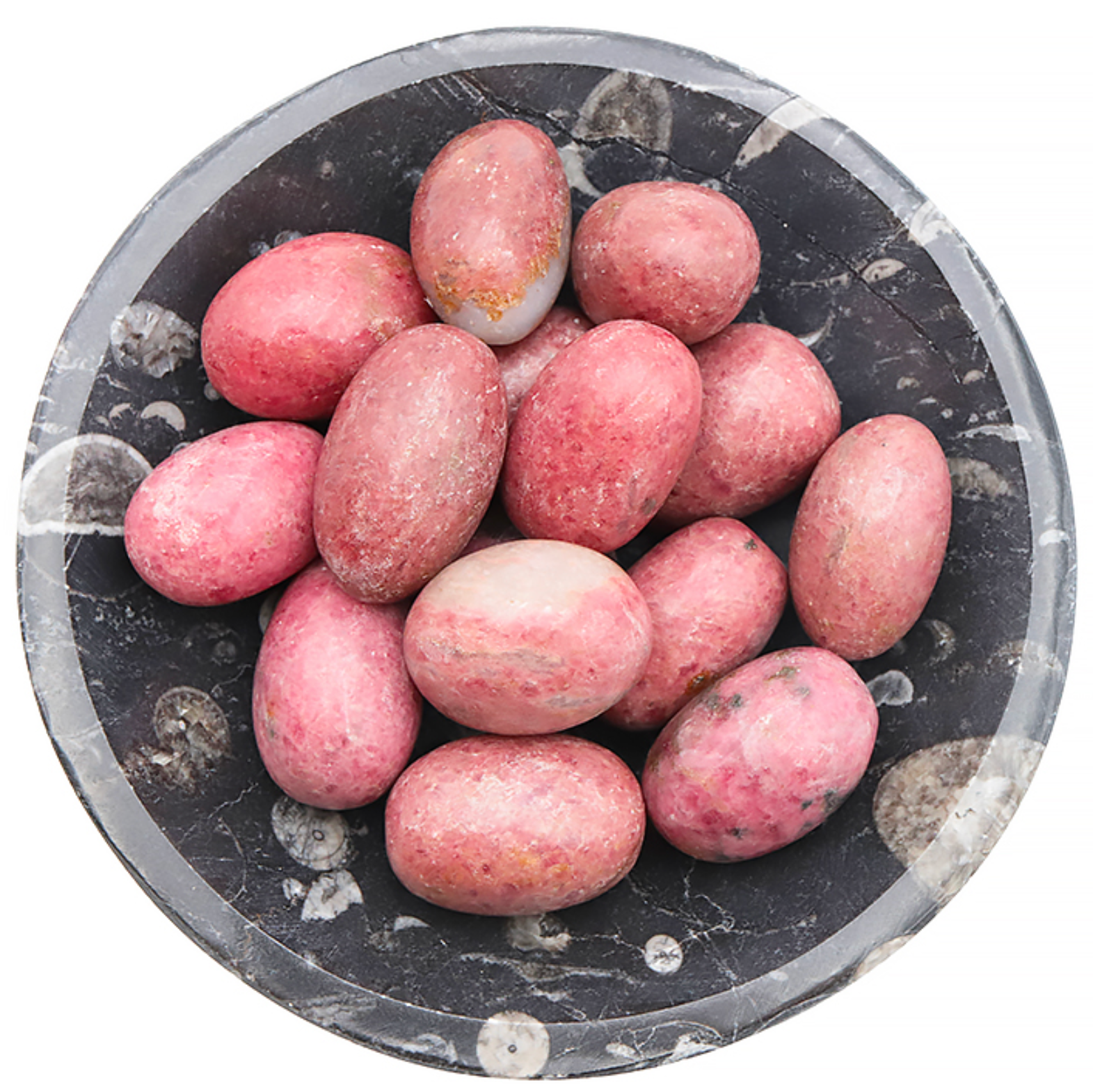 Pierre Roulée Rhodonite Madagascar ronde AA+ 30 a 40mm Pierre à l'unité