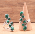 Bague argent 925 modèle 01 Malachite AA (1 pièce)