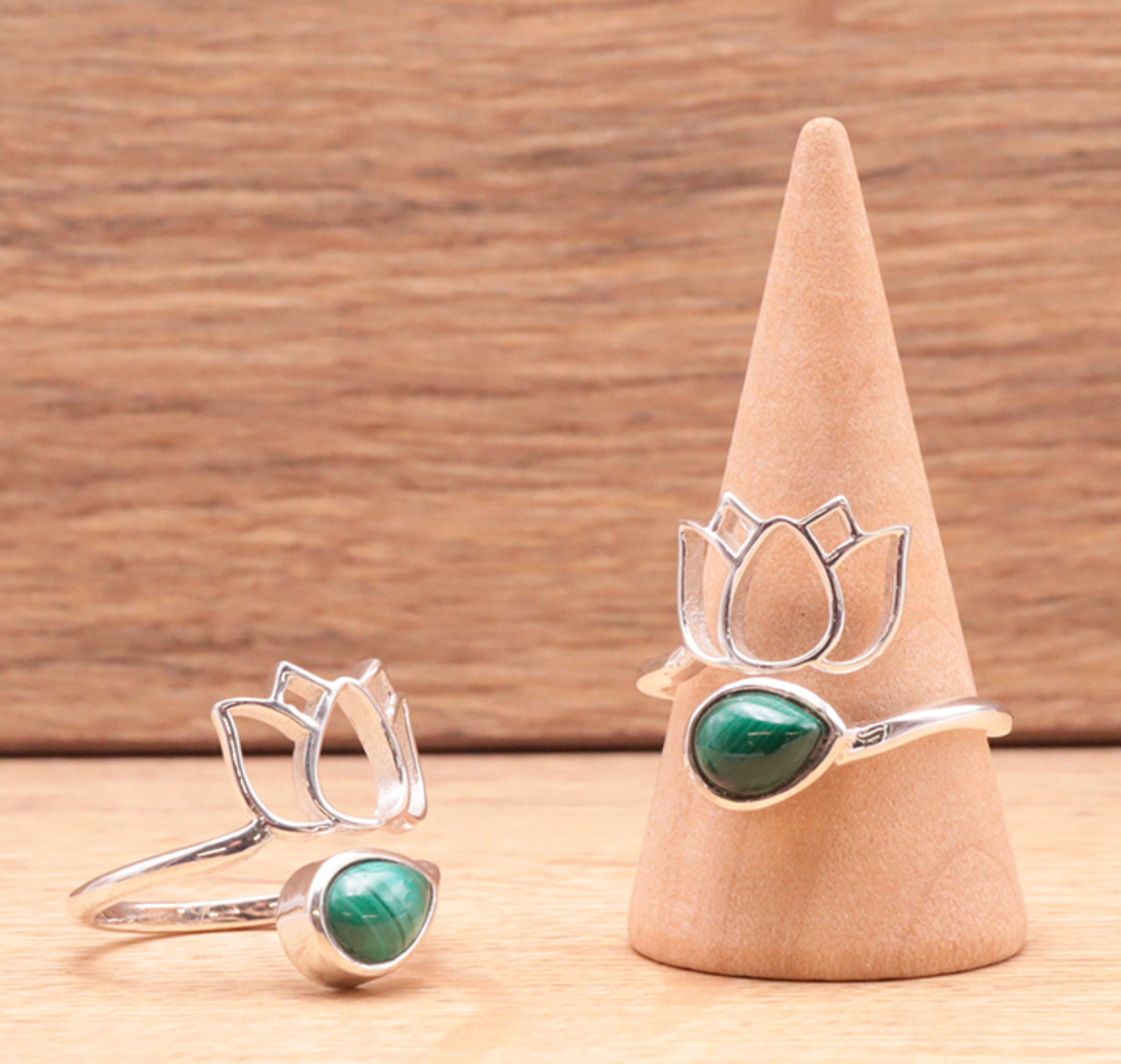 Bague argent 925 modèle 02 Malachite AA (1 pièce)