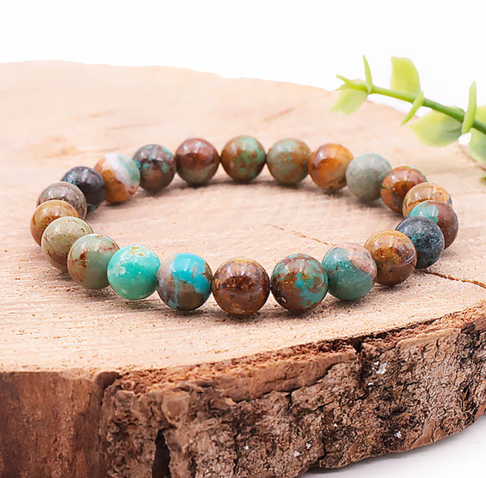 Bracelet boule 08mm Turquoise du Tibet A