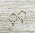 Créoles boucles d'oreille Topaze plaqué or