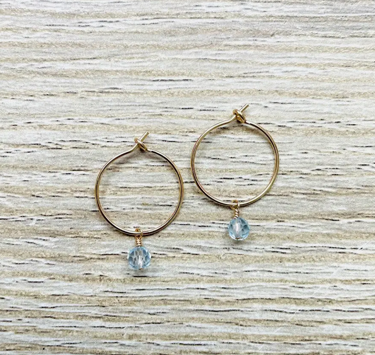 Créoles boucles d'oreille Topaze plaqué or