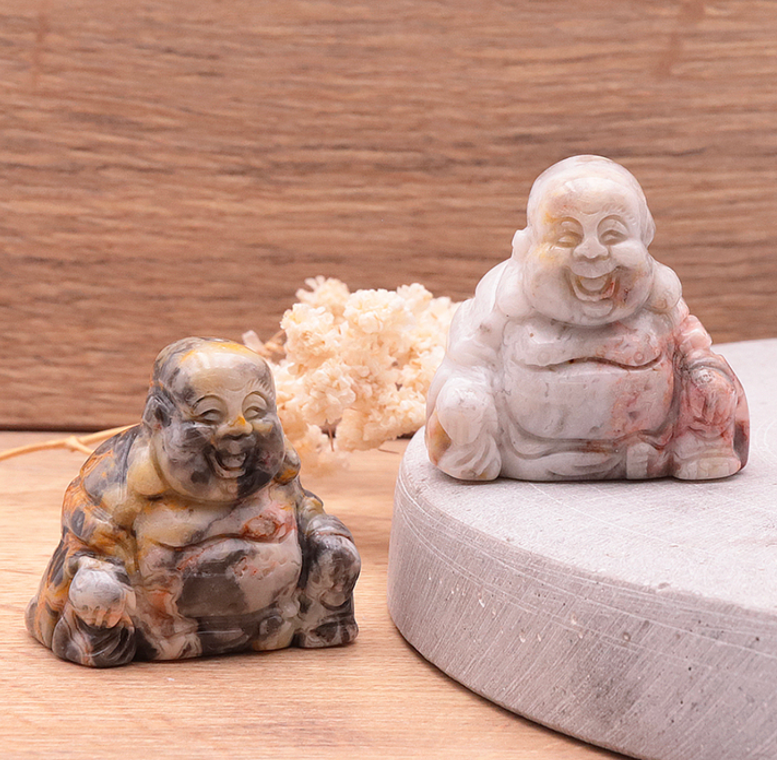 Bouddha 40mm Agate Crazy Lace A (vendu à l'unité)