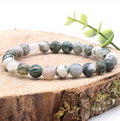 Bracelet boule 08mm Agate Arbre A