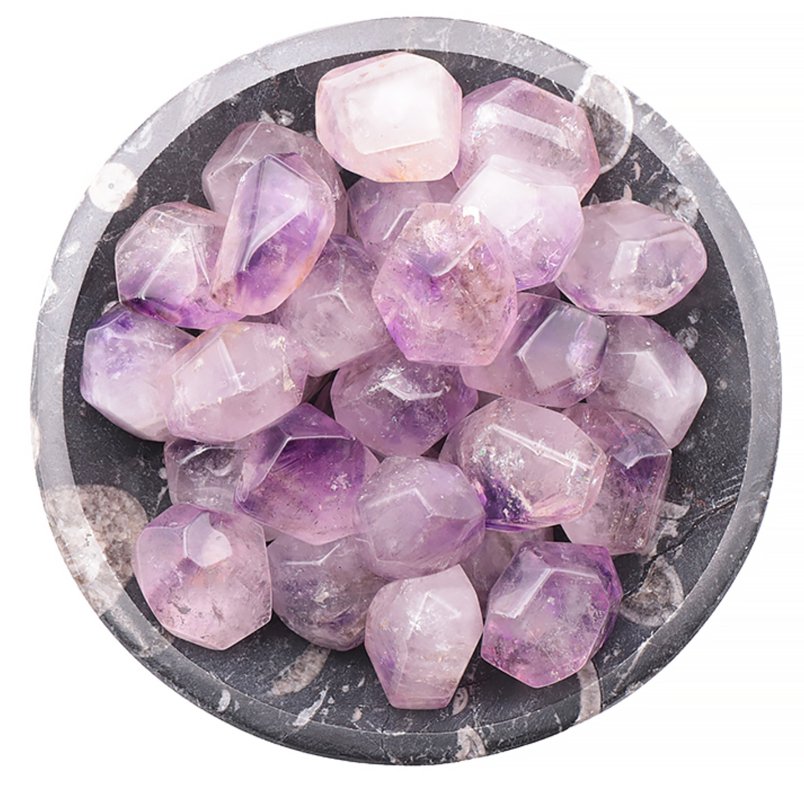 Pierre roulée Amethyste Veracruz forme cristaux Mexique AA+ 30 a 40g