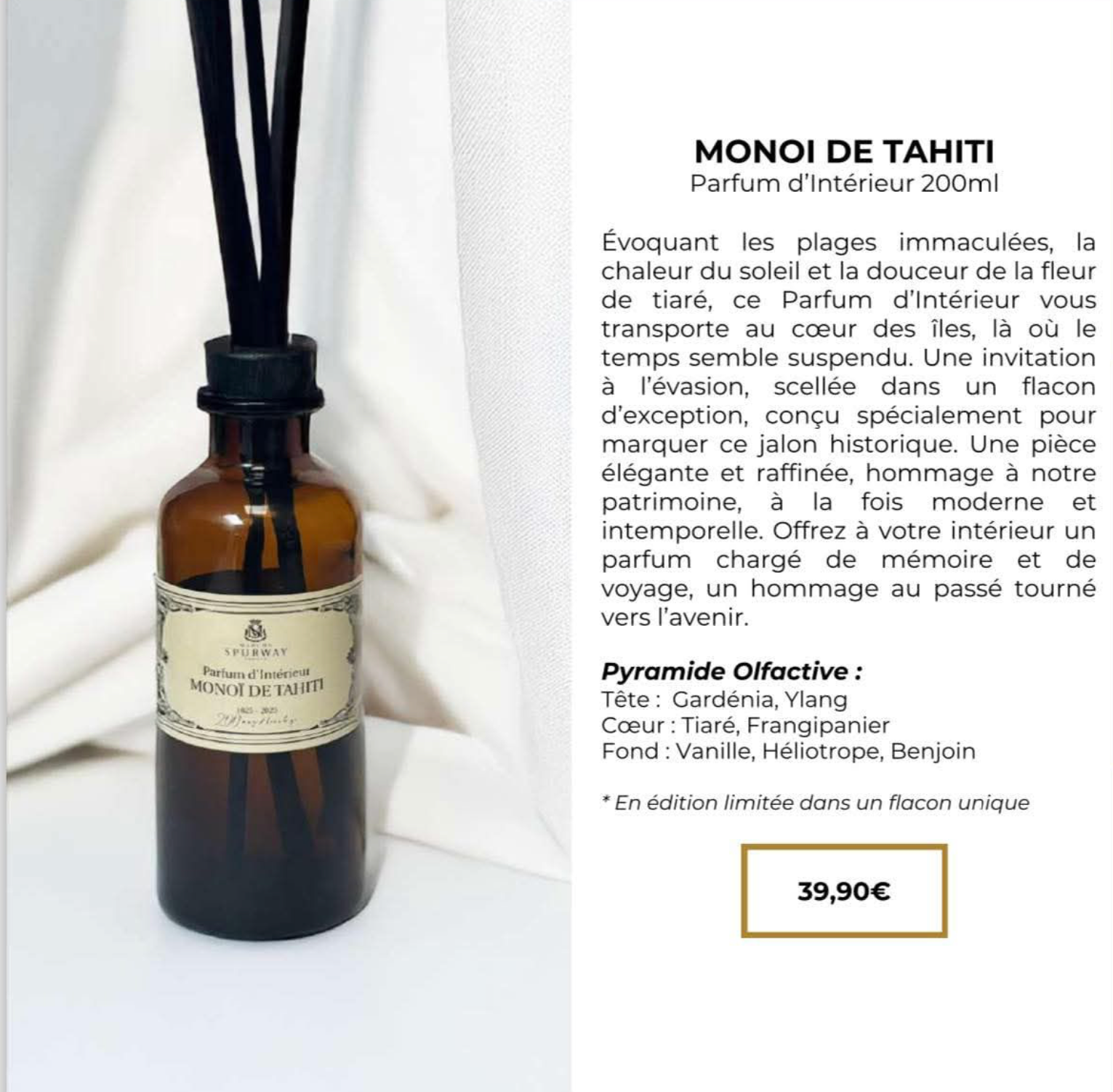 Parfum d'ambiance - Monoi De Tahiti - 200ml