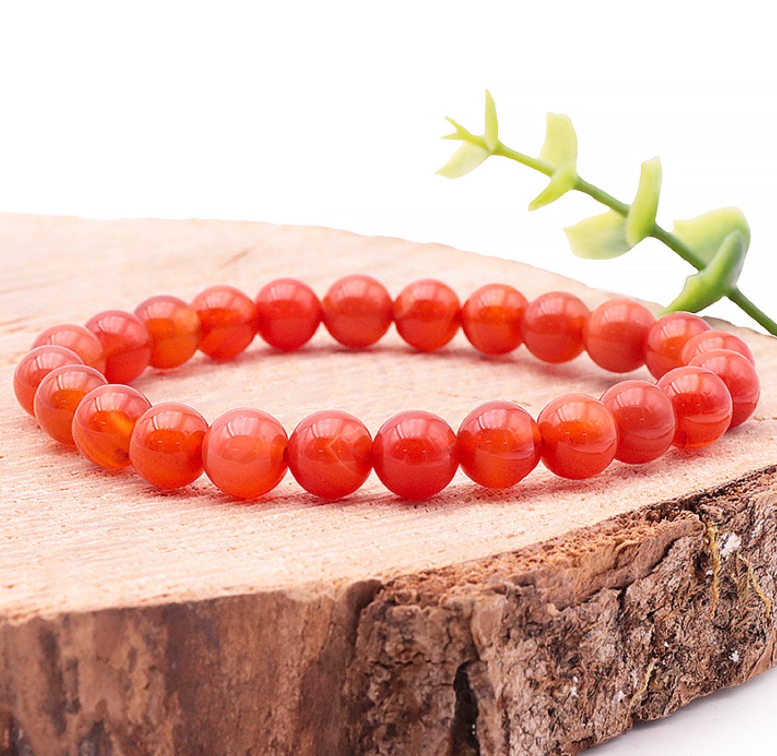 Bracelet boule 08mm Cornaline rouge A
